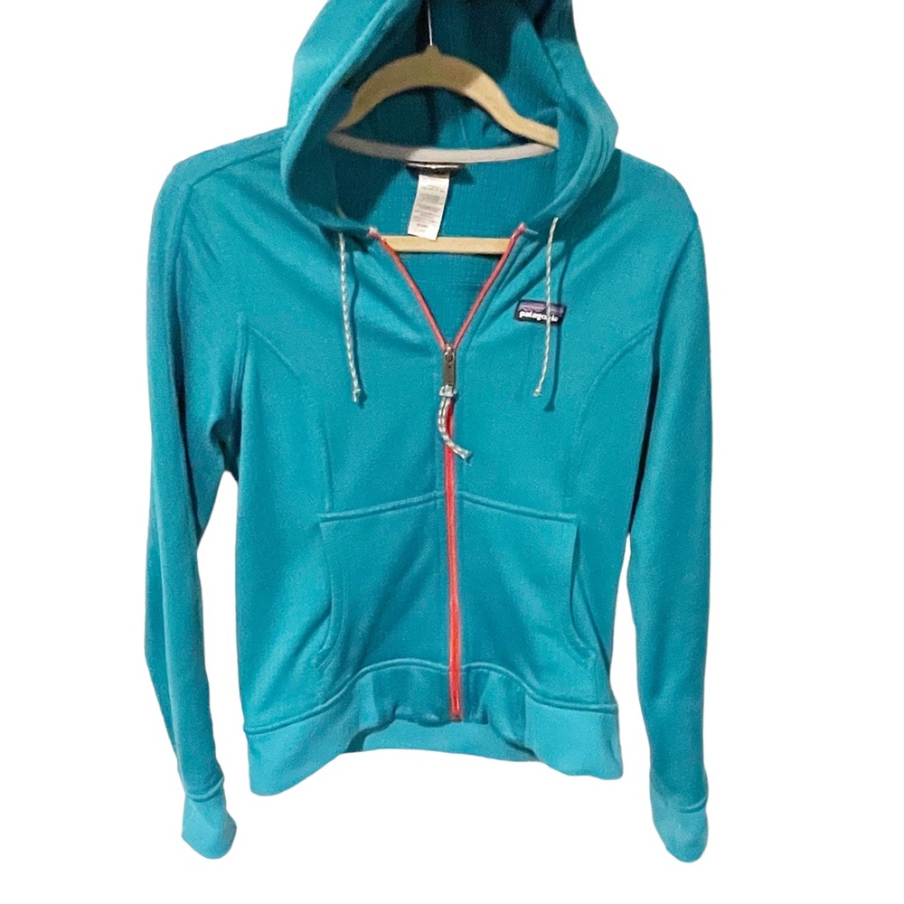 Patagonia Size XS Teal Full Zip Lightweight‎ Hooded Jacket Athletic